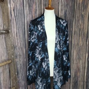 Susan graver cardigan size large black and blue